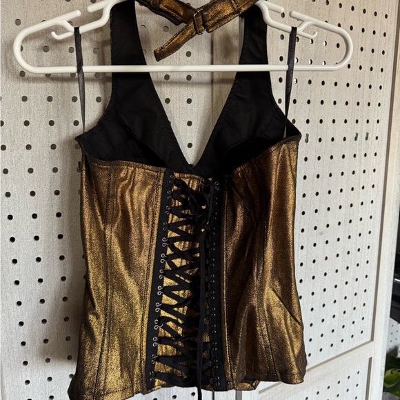 Tripp NYC Gold Metallic Corset Top - Picture 4 of 8